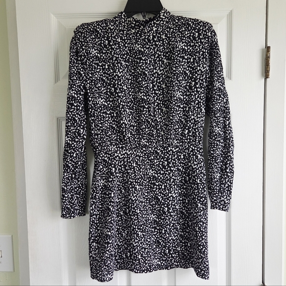 ZARA ✨️ Black and White Patterned Mini Women's Dress Size M - Picture 2 of 11